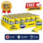 Fanta Lemon 24 x 330ml Cans Bulk Multipack Fizzy Soda Sparkling Soft Drinks