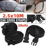 Gust Car Cover Straps Wind Protector 3Pcs Plastic Polyester Rope Protect 10M