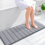 Memory Foam Bath Mat 40x120cm Dark Grey Non-Slip Absorbent Cozy Foot Feel Indoor