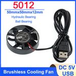 5cm 50x50x12mm DC 5V USB Cooler Black Round Silent Cooling Fan For 3D printers