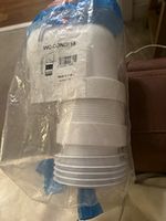 WC-CON8F18 90° Flexible Toilet Pan Connector, White PVC (1 Pack)