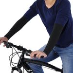 T- Cycling Windproof Fleece Arm Warmers Outdoor Sports Arm Sleeves Cover (Black