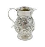George II Sterling Silver Floral Sparrow Beak Cream Jug Antique 1743 London
