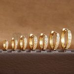 18ct Gold Plated Sterling Silver Crystal Huggie Hoop Earrings 5mm - 12mm