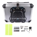 65L Motorcycle Rear Top Box Luggage Silver Aluminium Alloy Tail Carrier Tool Box
