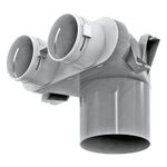 Blauberg BlauFast 75mm 2 Port Ceiling Vent Plenum Box Semi Rigid Radial MVHR