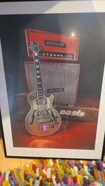 Microdot  Framed Print Of Noels Guitar And Amp Be Here Now Tour. Very Rare.