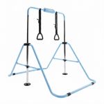 Jirox Gymnastics Bar Adjustable Height Folding Horizontal Training Bar Set Blue