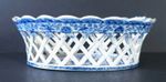 Antique Blue Pearlware Pierced Chestnut Basket. C.1820