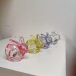 Set Of 4 Cute Vintage Glass Rabbit Candle Holder Around 2 Inches 