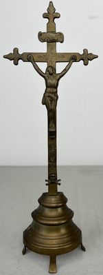 Crucifix Vintage French Style Religious Cross Standing Ornament LOT 6442