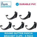Round Gutter Fascia Brackets Clips For 112mm Gutter - 5 Pack