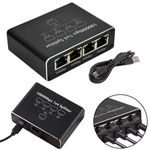 Plastic RJ45 Gigabit Network Splitter 4 Port for Multi Devices High Speed