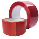RED PACKING TAPE 48MMX66M LOW NOISE ADHESIVE PARCEL BOX POSTAL PACKAGING