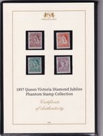 GB QV - 1897 QV diamond Jubilee Phantom stamps-Harrington & Byrne folder -Mint
