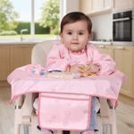 Baby Bib Baby Coverall with Table Cloth Cover Long Sleeves Bib Baby Eating Cover