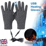 Electric Heated Gloves USB Hand Warmer Winter Outdoor Windproof Thermal Gloves