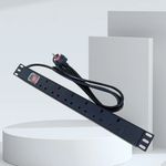 6‑Way UK PDU Power Strip Rack Mount Power Distribution Unit 13A Surge Protected
