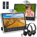 2 X 12" Dual Screen Car Headrest Monitor TV Suction DVD Player 1366x768 USB HDMI