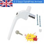 UPVC Universal Window Handle Inline Locking Espag Double Glazing White 40MM UK