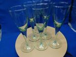 Vintage Champagne flutes pale green hand blown, 20.5cm,(8.07")tall Free Delivery