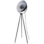 Floor Lamp Standing Retro Tripod Adjustable Round Head Black Chrome Effect 153cm