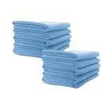 10x Blue Microfibre Cloths Car Cleaning Valeting Detailing Polish Cloth Drying