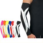 2 PCS Silver Stripe Arm Sleeves Basketball Running Sports UV Sun Protection Gear
