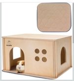 PAWCHIE Wooden Guinea Pig Cabin Hide Pet House With Pee Pad  Set RRP £24