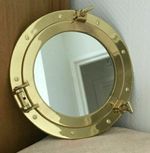Antique Brass Finish Port Hole 12'Inches Maritime Ship Window Round Wall Decor