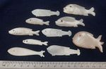 *10  UNIQUE  Set  SCARCE Antique Chinese Mother of Pearl Fish Gaming Counters