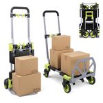 2-in-1 Hand Sack Truck Trolley, Folding Platform Cart Dolly, 120kg Load Capacity