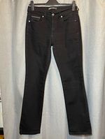 Levi’s 505 Women’s Straight Leg Stretch Denim Jeans Black Dark Wash W30 L34