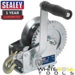 Sealey Winch Geared Hand Winch 540kg Capacity with Webbing Strap Steel