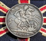 1896 Solid Silver Antique Victoria Crown Coin Vintage 1st Olympics Games LA 2028