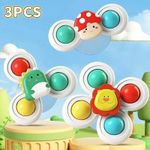 DYZI 3 PACK SUCTION CUP FIDGET SPINNER SENSORY BATH STRESS ANXIETY RELIEF TOY