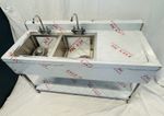 Commercial Kitchen Double Bowl Sink With Right Hand Drainer 1500x600mm/5ft 1.5m
