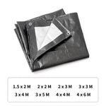 265gsm Heavy Duty Tarpaulin Waterproof Cover Tarp Ground Sheet Multi Sizes Black
