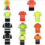 Hi Vis T Shirt  Work Wear High Viz Polo Shirts Reflective Tape Safety Top New 2#