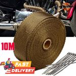 10M Titanium Exhaust Heat Wrap Manifold Downpipe High Temp Bandage Tape Kit UK