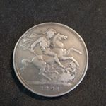1894 Queen Victoria Crown .925 Silver - British Coin - rare and collectable