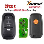 2x Xhorse XM38 Series Universal Smart Remote Key for Toyota 4 Buttons XSTO01EN