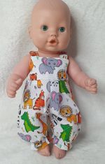 11"-12" Dolls Clothes  Dungaree Overalls Jungle Print  fits 28-30cm doll