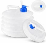 Portable Space-Saving 5L Collapsible Water Carrier with Tap for Camping & Hiking