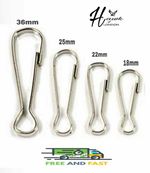 10-1000 SILVER LANYARD CLIPS CARABINER CLASPS KEY RING LEAD BADGE 18 22 27 36mm 