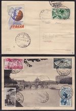 1934 Kingdom of Italy - FOOTBALL PA 69/72 on postcard cancellation first day RAR