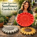 1pc Flower Stepping Stone Mould Sunflower Shaped Garden Paver Mould