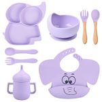 9pc Silicone Baby Feeding Set BPA-Free Baby Led Weaning Suction Plate Cup Spoon