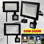 Outdoor Garden Floodlight With Sensor LED PIR Motion Security Lights Waterproof