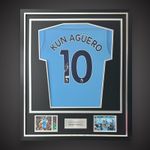 Sergio Aguero Hand Signed & Deluxe Framed Manchester City Football Shirt £240